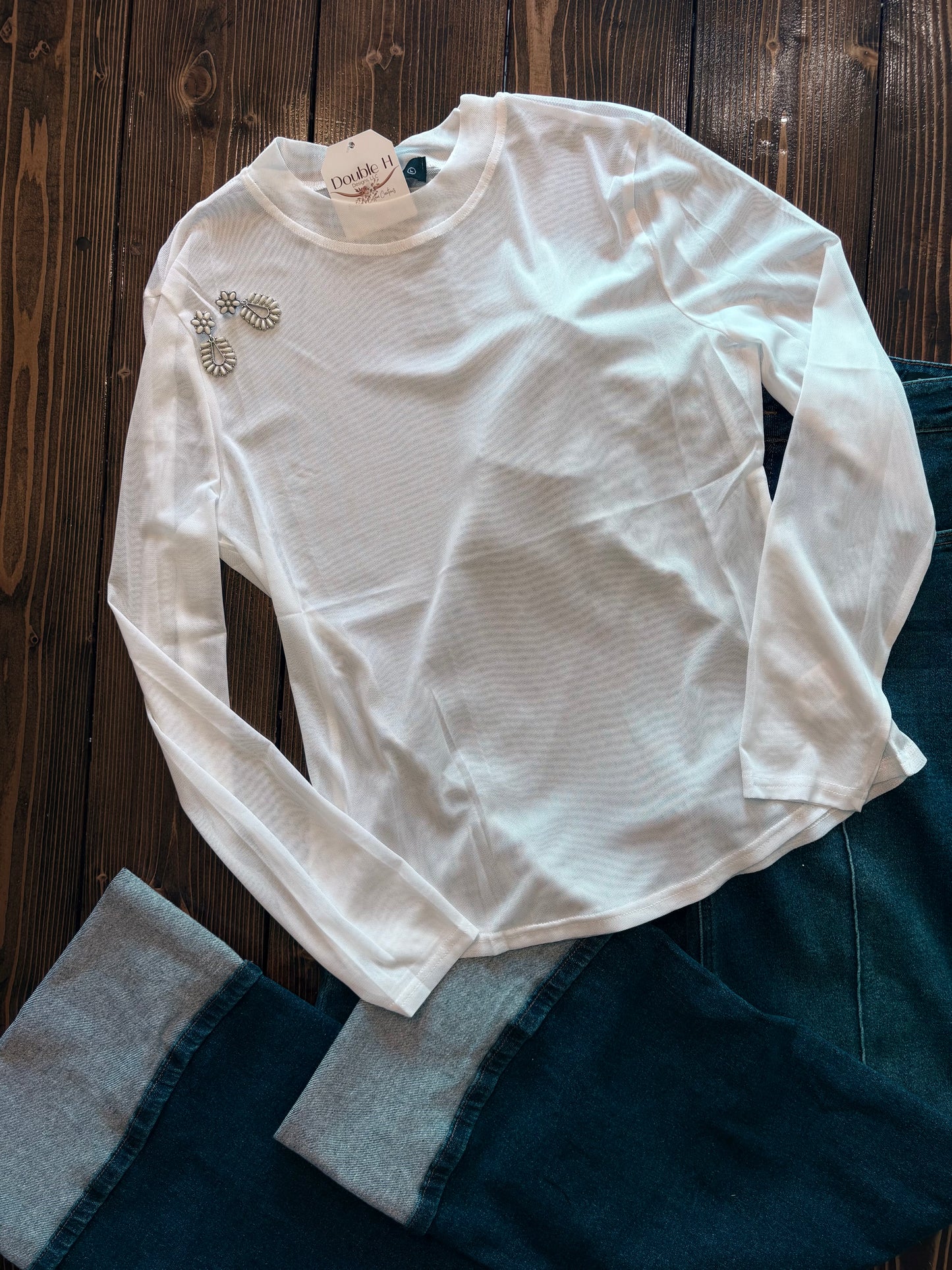 Ivory Mesh Top