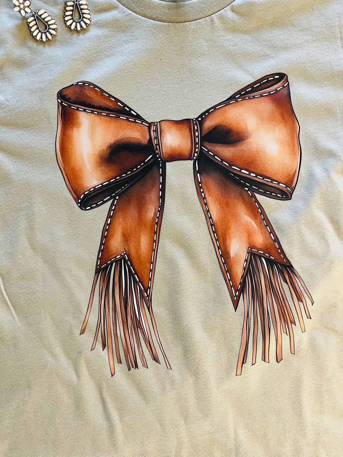 Leather Bow Tee