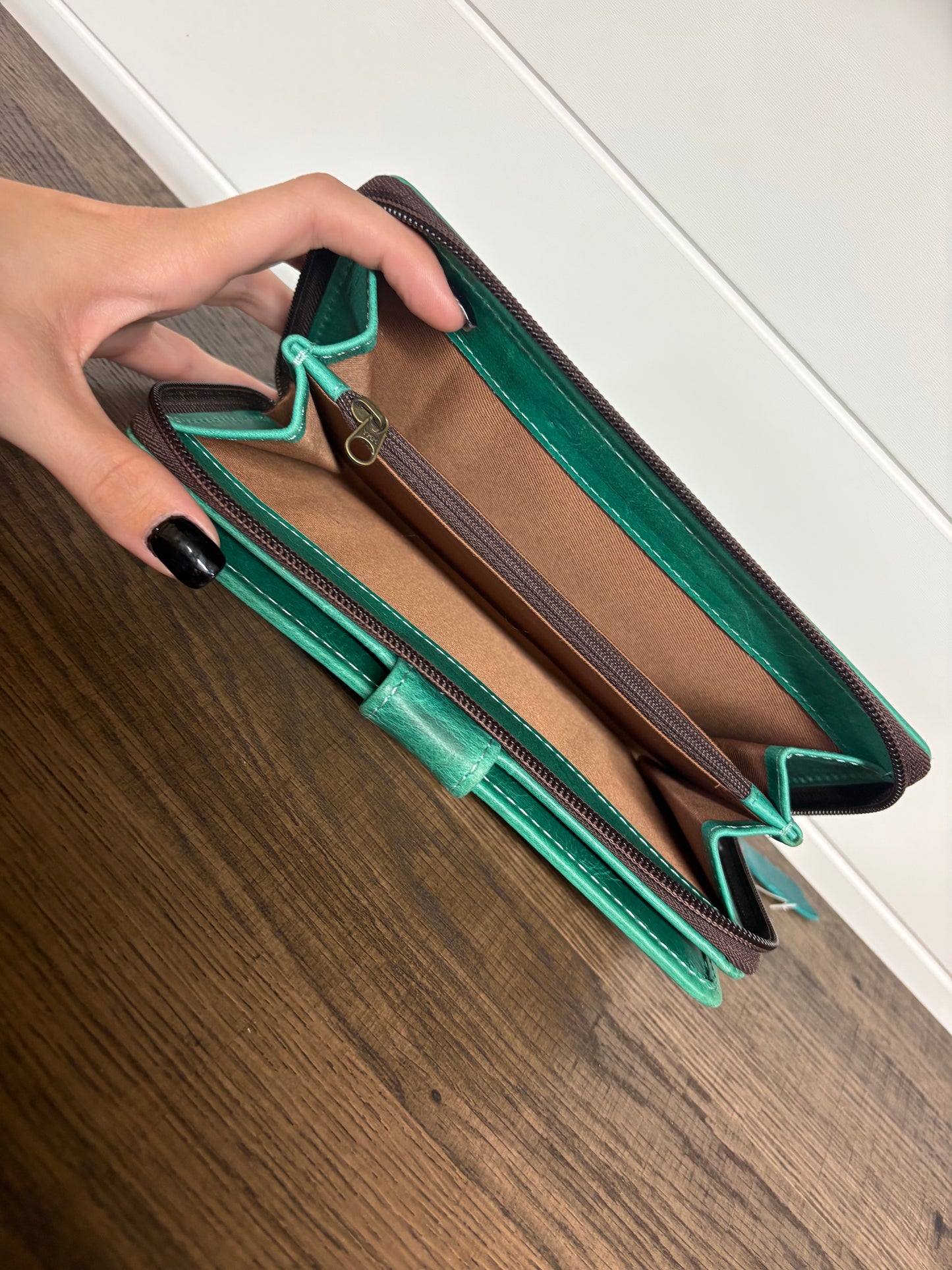 Turquoise Leather Wallet