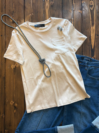 Khaki Short Sleeve Arrow Pocket Tee