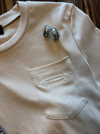 Khaki Short Sleeve Arrow Pocket Tee