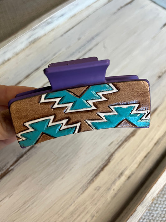 Purple Aztec Hair Clip