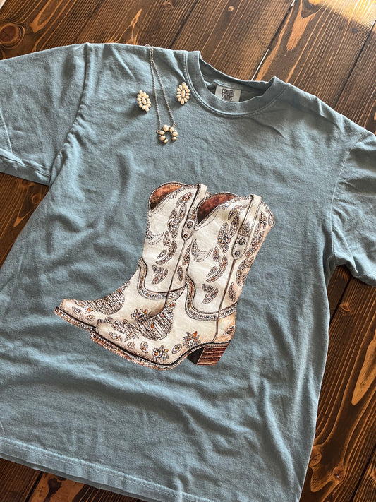 White Boot Tee