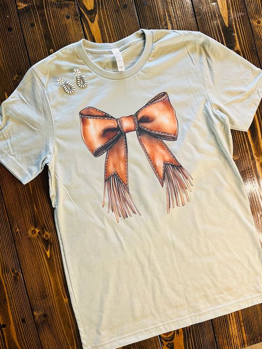 Leather Bow Tee