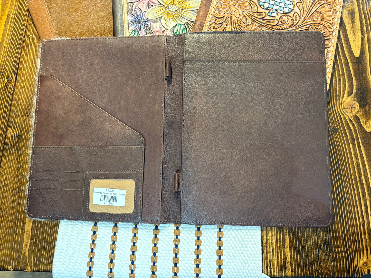 Cowhide Planner w/ Aztec Tooling