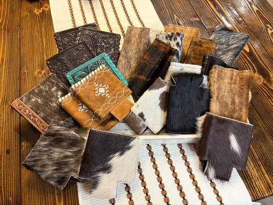Tall Slim Can Cowhide Koozies