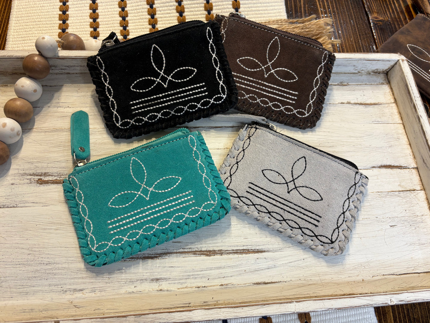 Rough Out Leather Coin Pouch