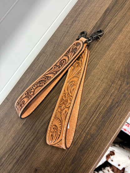 Tooled Leather Wristlet