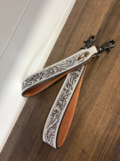 Tooled Leather Wristlet