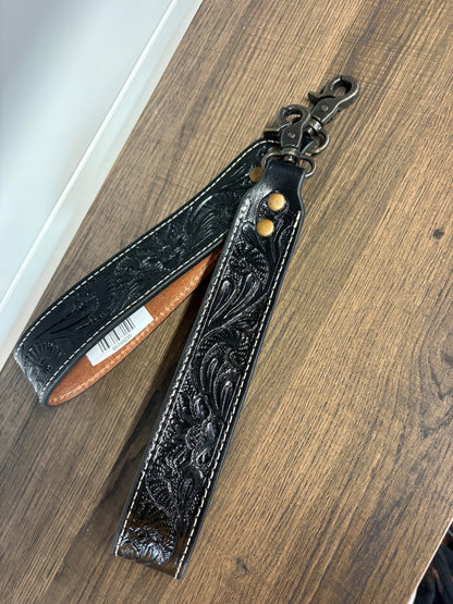 Tooled Leather Wristlet