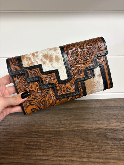 Cowhide & Leather Aztec Wallet