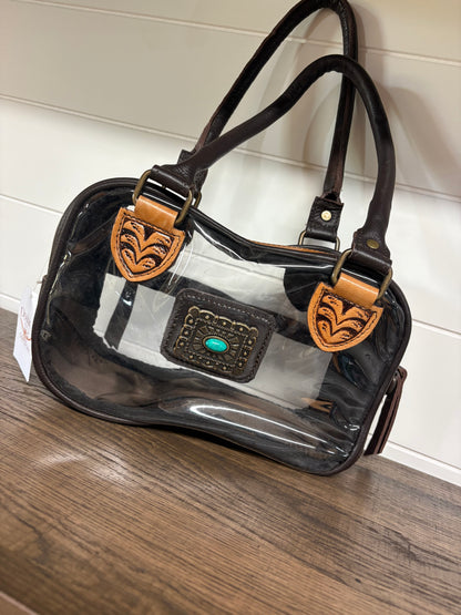 Clear Tooled Leather Bag