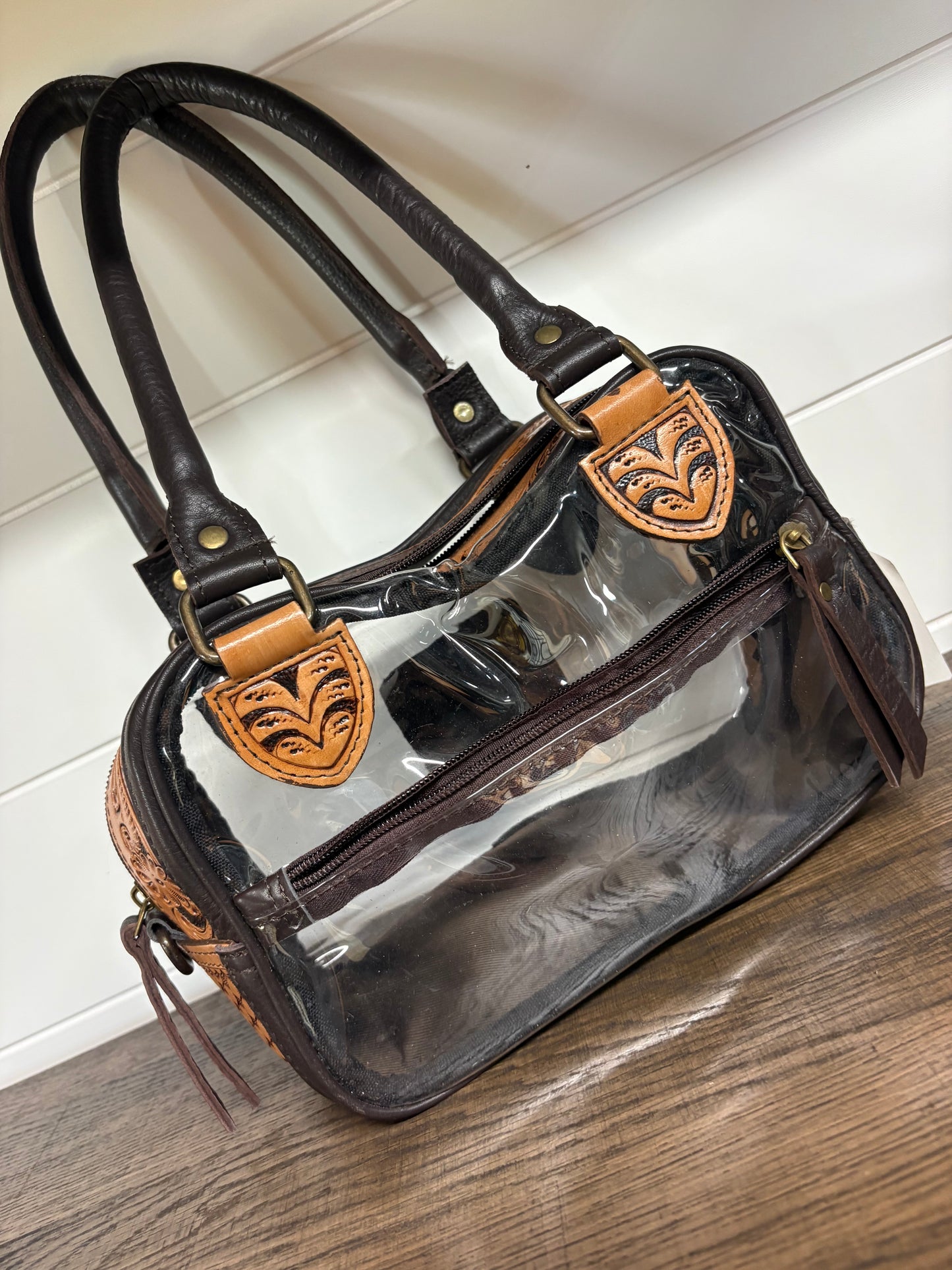 Clear Tooled Leather Bag