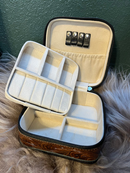 Cowhide Topped Jewelry Box