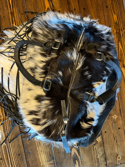 Cowhide Duffel Bag w/Fringe