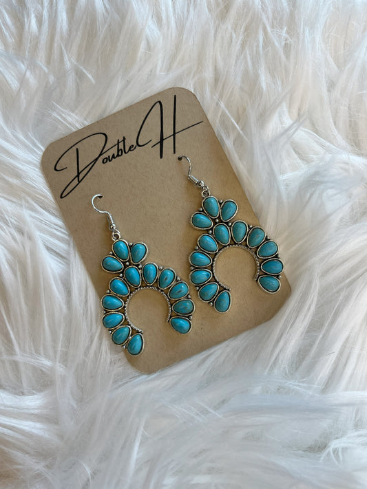 Turquoise Squash Blossom Earrings