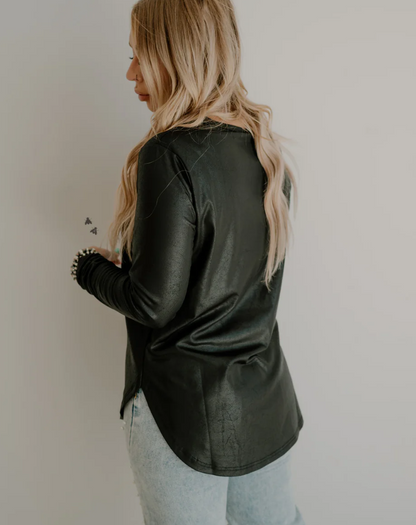 Swanky Leather Long Sleeve - Midnight