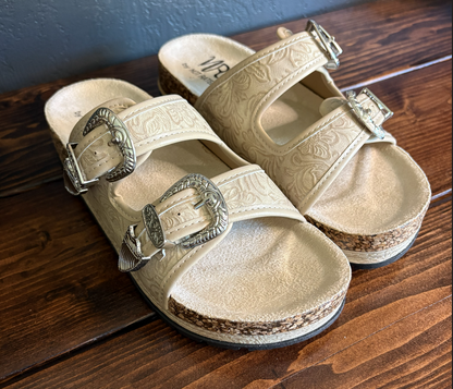 Cream Morgana Dual Strap Sandal