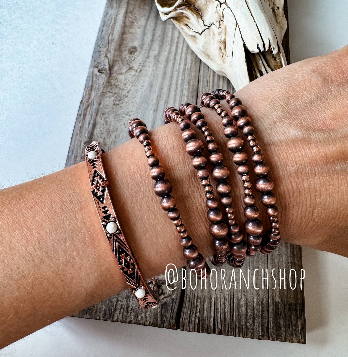 Navajo Style Pearl Stackable Bracelets