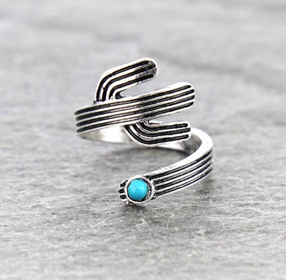 Cactus Shape Cuff Ring