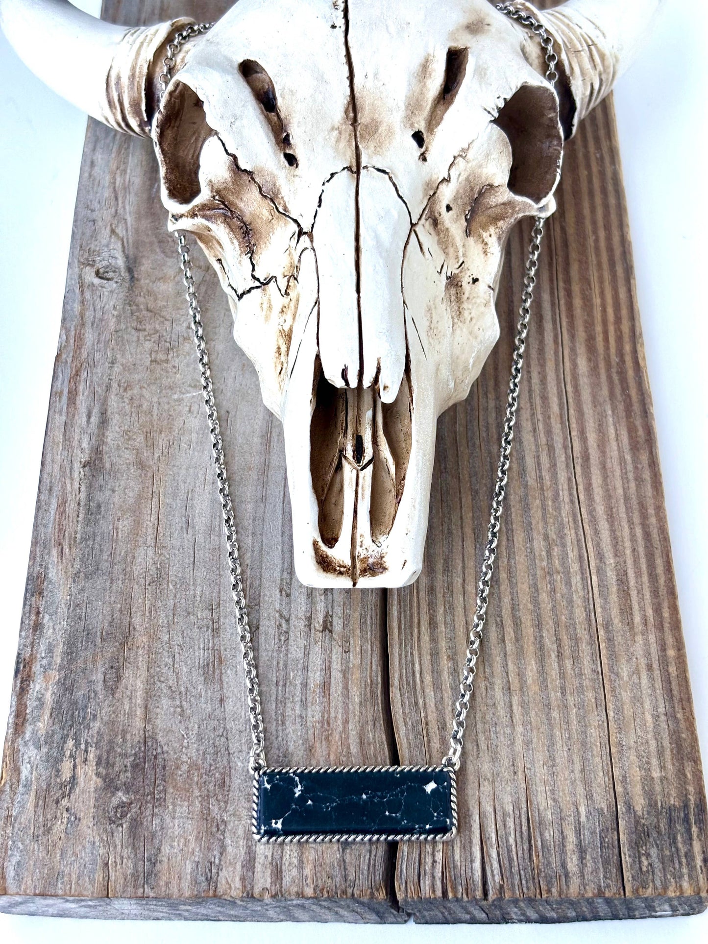 Stone Bar Pendant Necklace